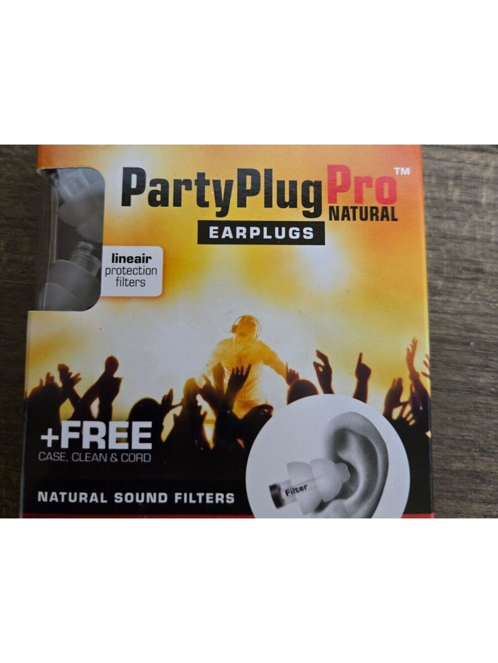 Alpine PartyPlug Pro Natural Earplugs with Case and Cord
